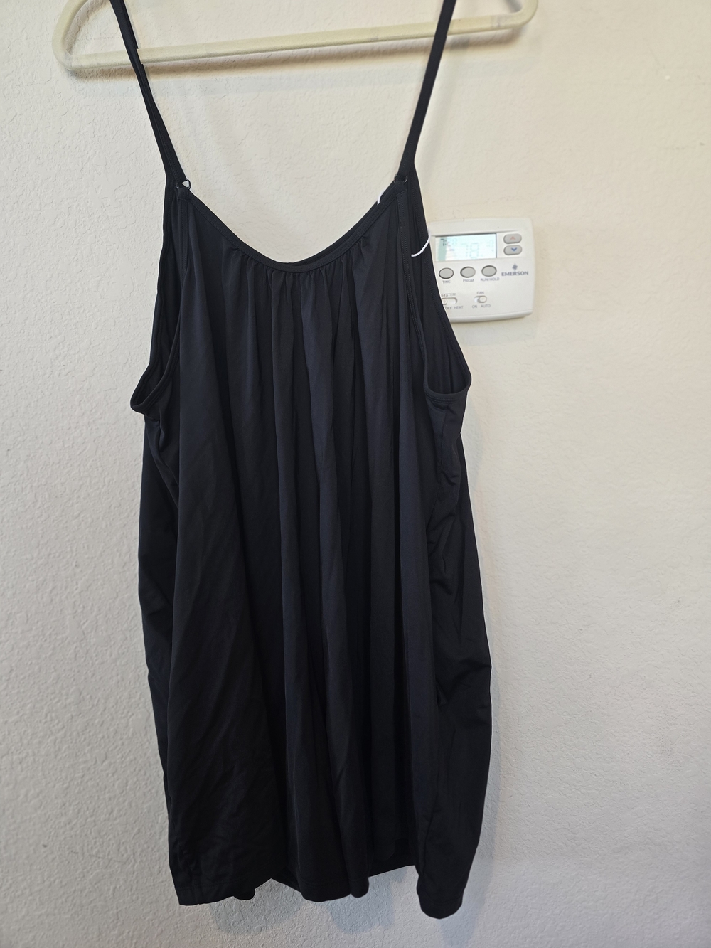 NWOT HALARA Black Stretch Nylon Tank Romper Sx XL